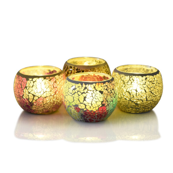 meerder theelichthouders zilver gebroken van dorsetto 9 cm multicolor