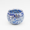 theelichthouder silver gebroken 9 cm blauw