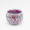 theelichthouder zilver gebroken 9 cm paars